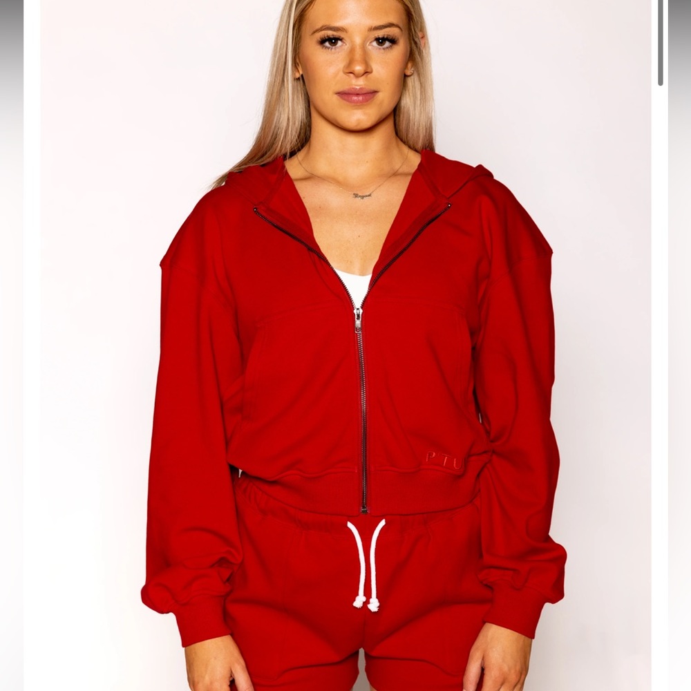 P'tula Red Zip-Up Hoodie